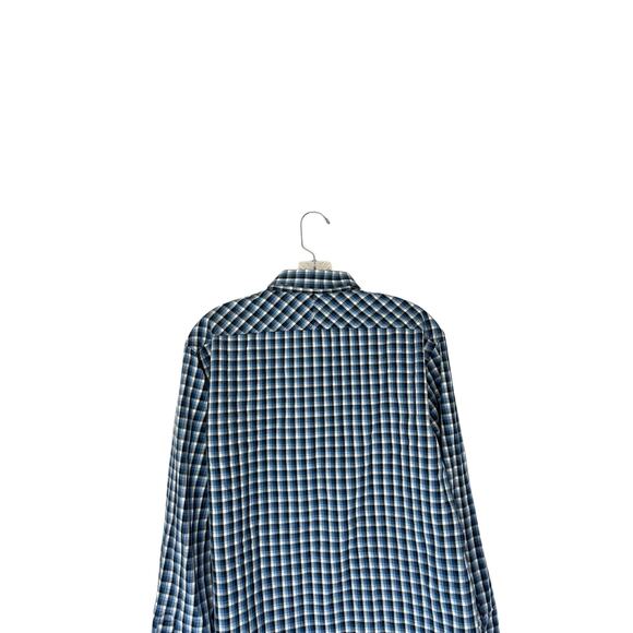 Billy Reid Men's Blue Black Plaid Casual Date Night Button Down Shirt Size Large - Picture 9 of 13